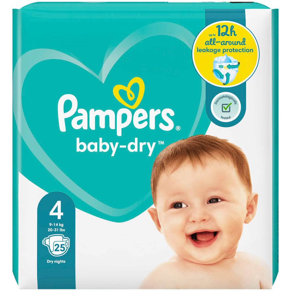 Pampers Baby Dry Nappies Size 4 x 25 Pack Image 2