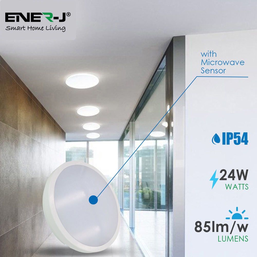ENER-J 4000K LED Bulkhead Ceiling Light with Microwave Sensor Image 5