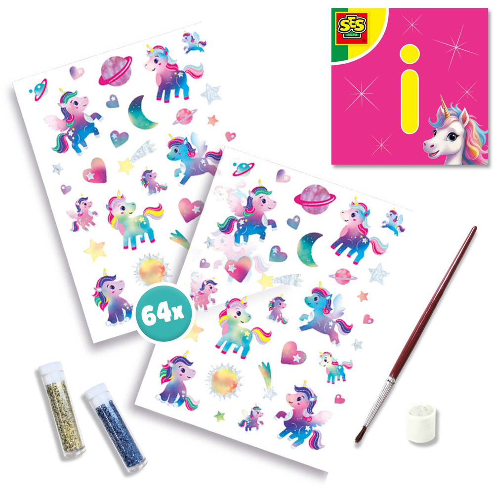 SES Creative Unicorn Tattoos and Glitters Kit Image 2