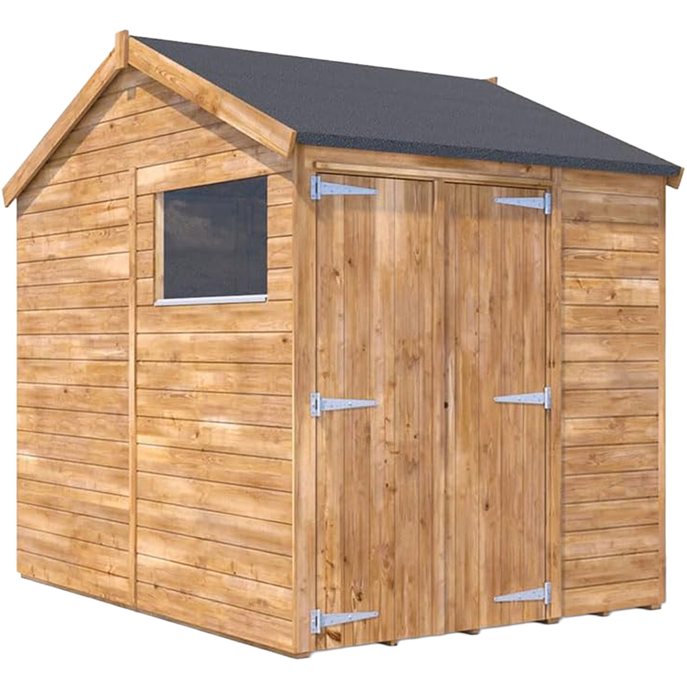 Dunster House Overlord 6 x 8ft Modular Brown Apex Garden Shed Image 1