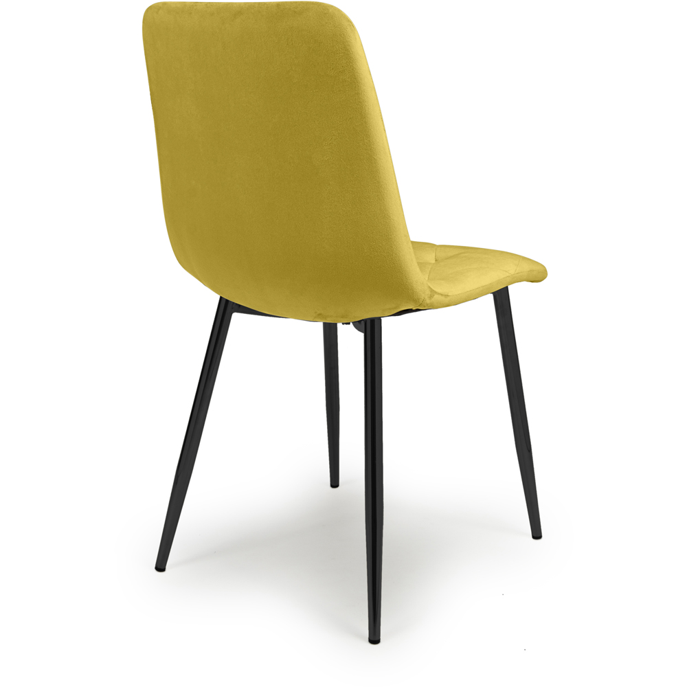 Vernon Set of 4 Mustard Brushed Velvet Dining Chair Image 5