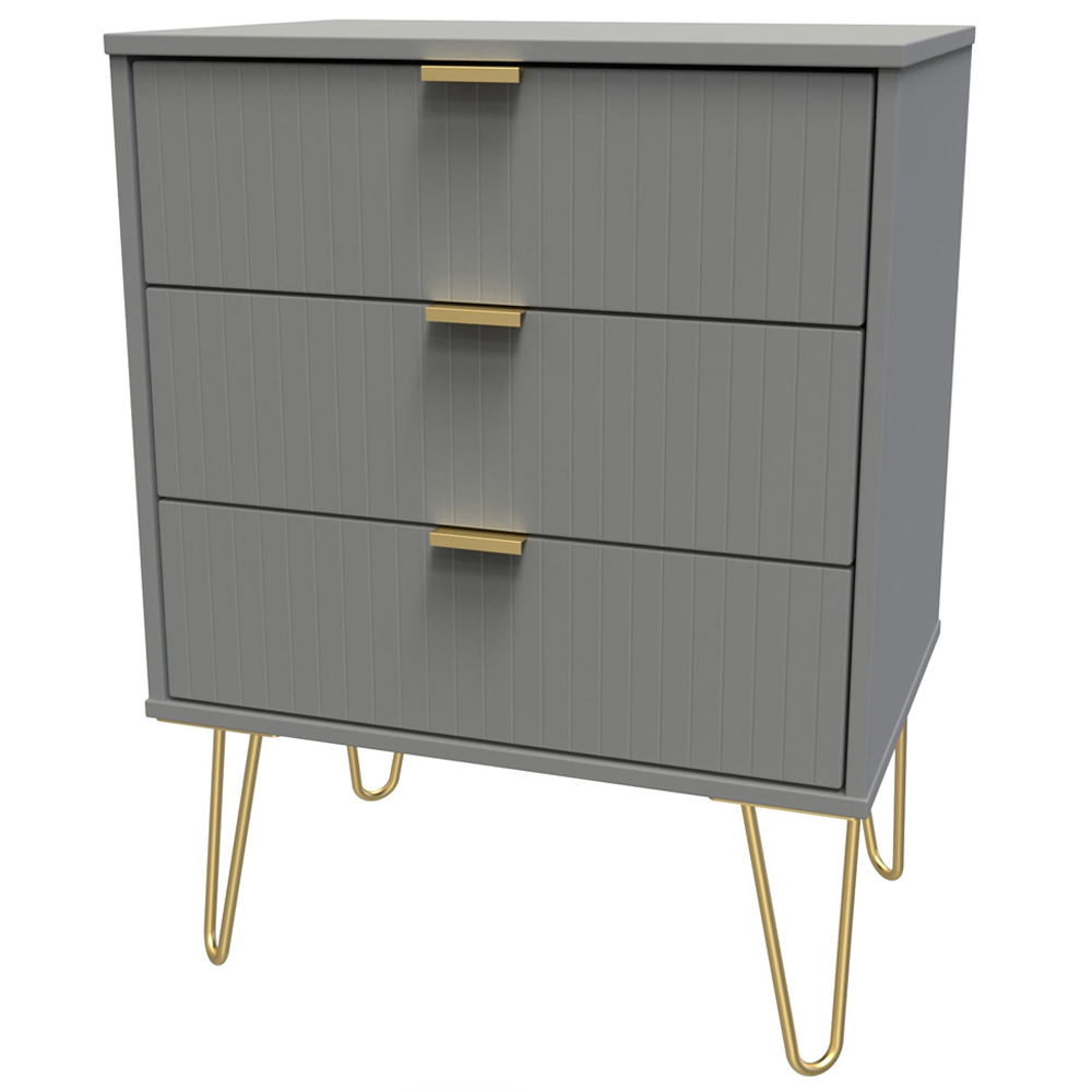 Crowndale 3 Drawer Dusk Grey Chest of Drawers Ready Assembled Image 2