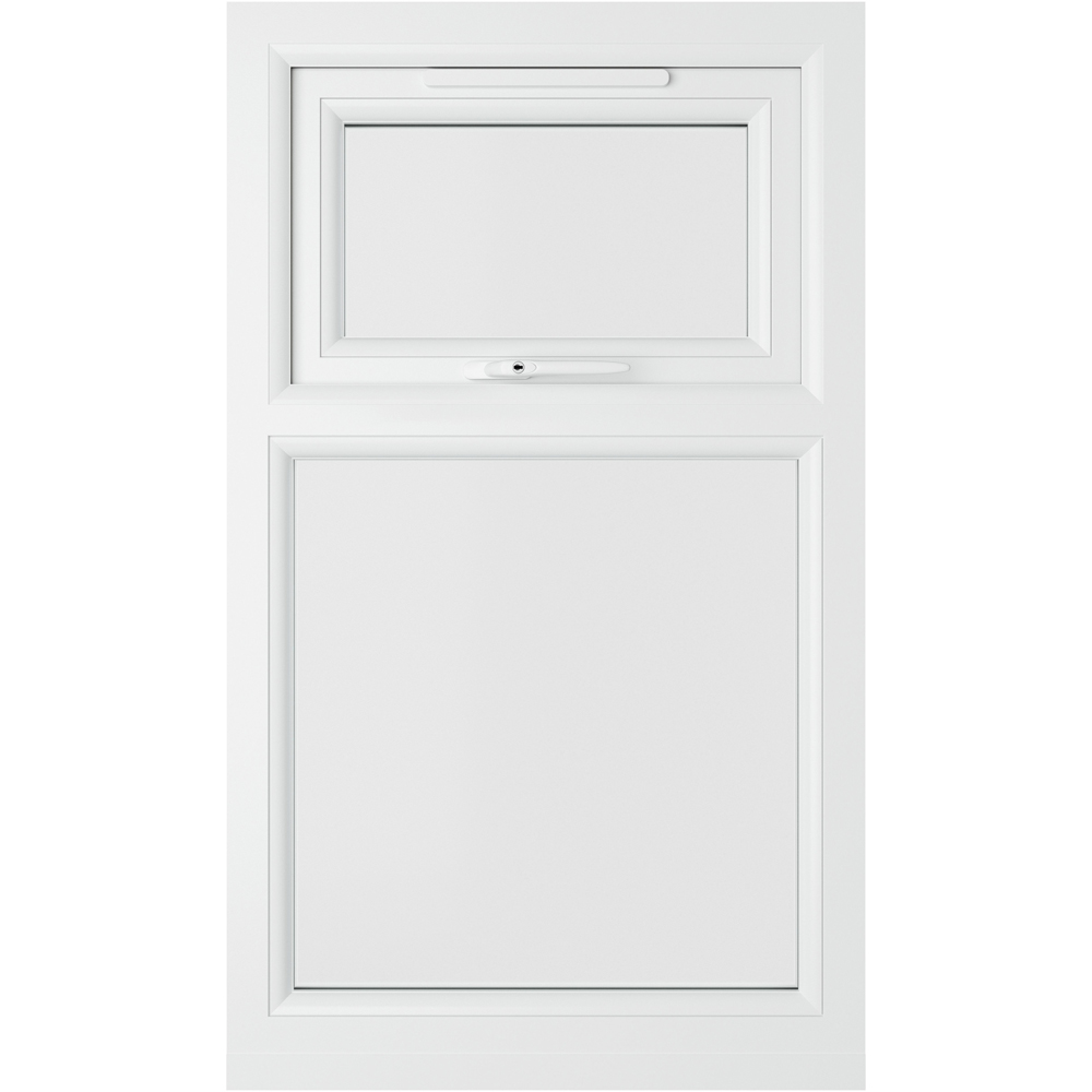 Crystal uPVC Triple Glazed Window Top Hung Over Fixed Light White Clear Glass 610x1115mm Image 2