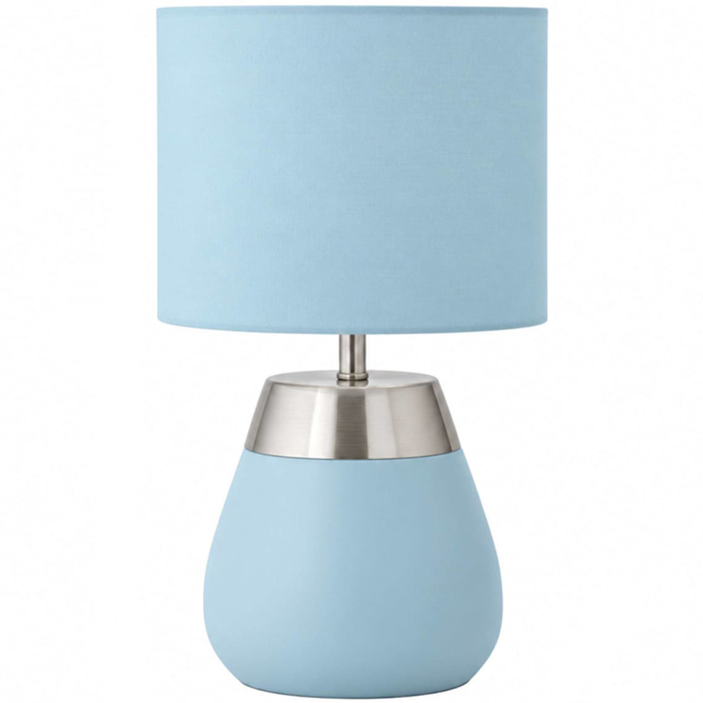 ValueLights Hurst Duck Egg Large Touch Table Lamp with Bulb Image 1