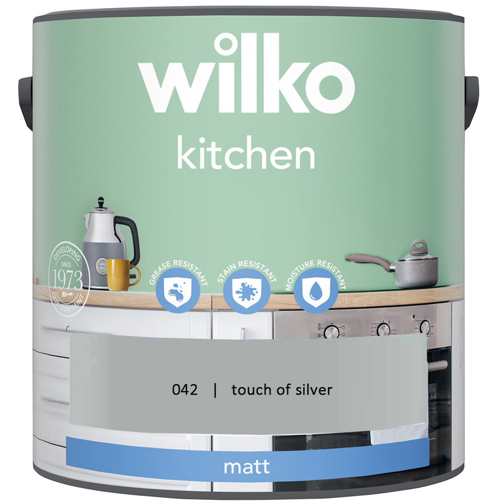 Wilko Kitchen Touch of Silver Emulsion Paint 2.5L Wilko