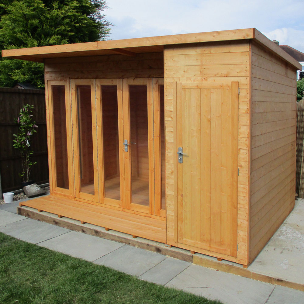 Shire Aster 12 x 8ft Shiplap Right Hand Storage Pent Summerhouse Image 2