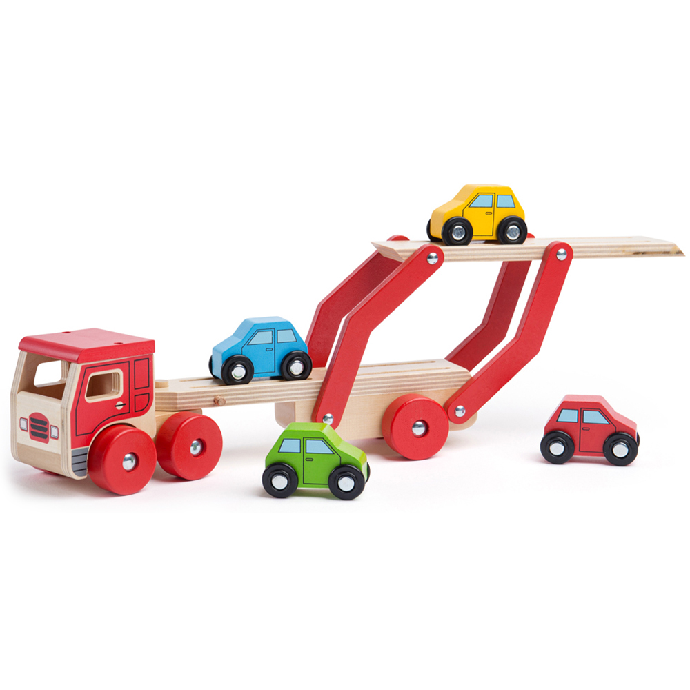 Bigjigs Toys Transporter Lorry and Cars Image 1