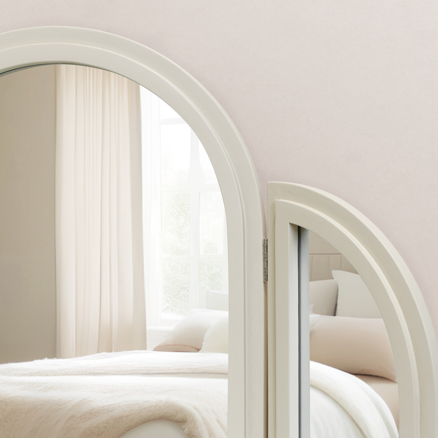 Evie Ridged Arch Dressing Table MirrorWhite Image 3