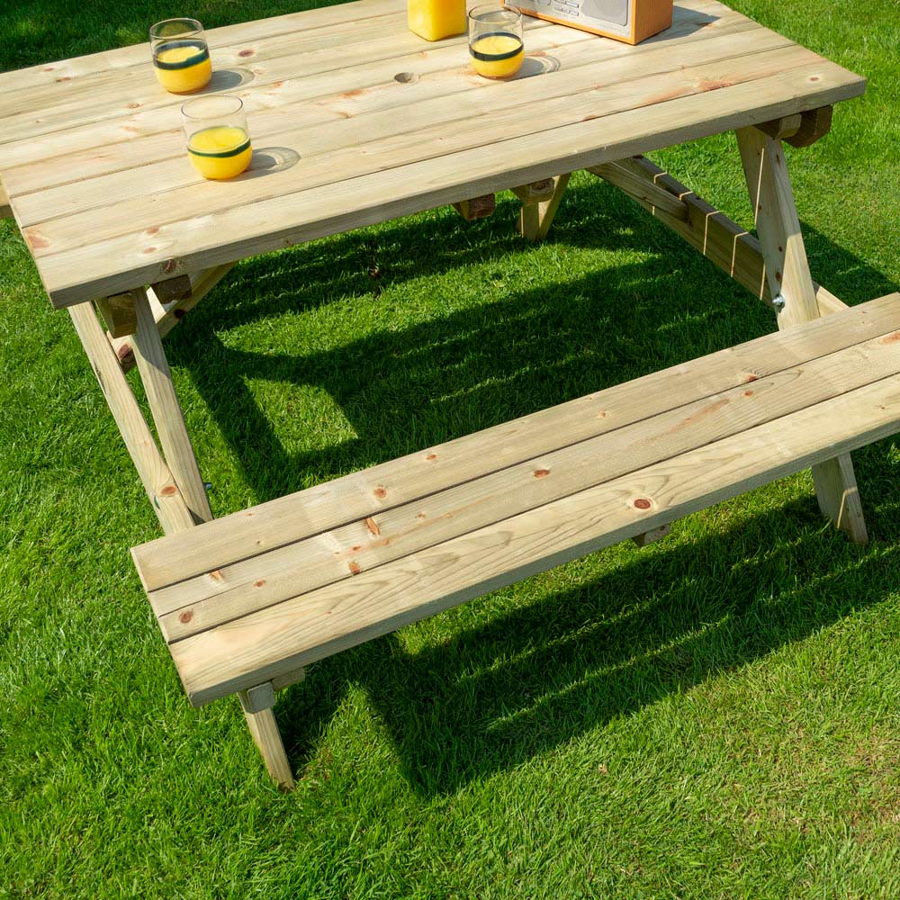 Rowlinson Picnic Table and Bench 6ft Image 4