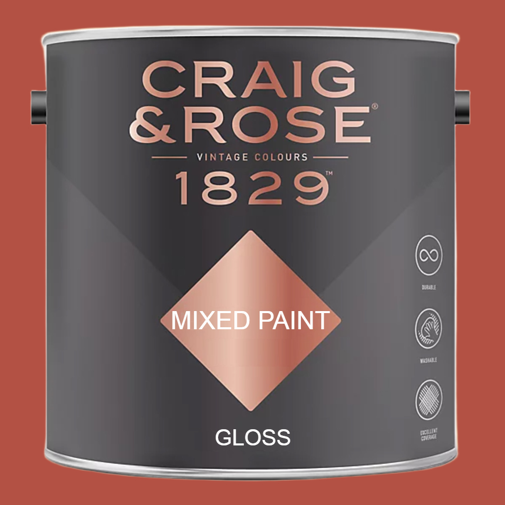 Craig & Rose 1829 Vintage Walls Wood and Metal Oriental Red Gloss Mixed Paint 2.5L Image 2