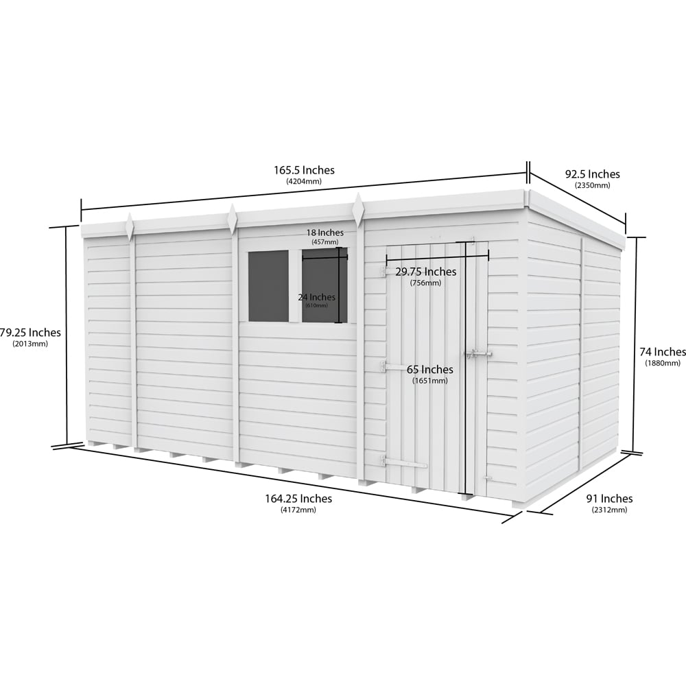 DIY Sheds 14 x 8ft Tongue and Groove Timber Pent Security Garden Shed Image 9