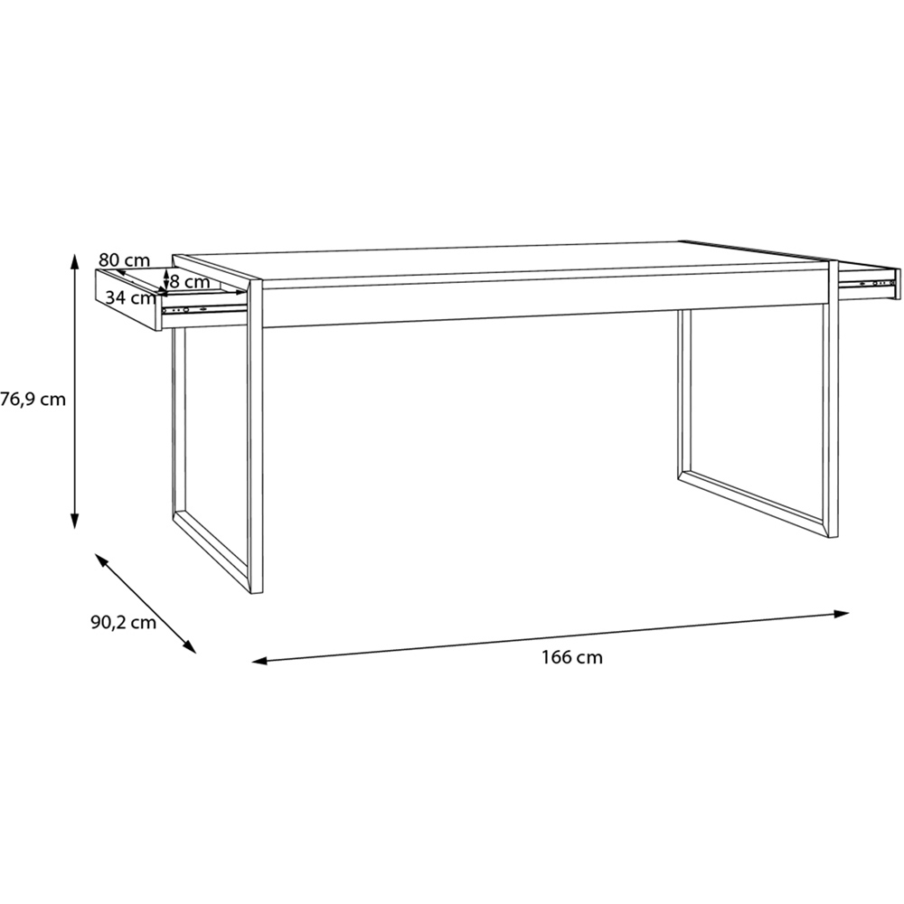 Florence High Rock 4 Seater Dinning Table Matt Black and Riviera Oak Image 9