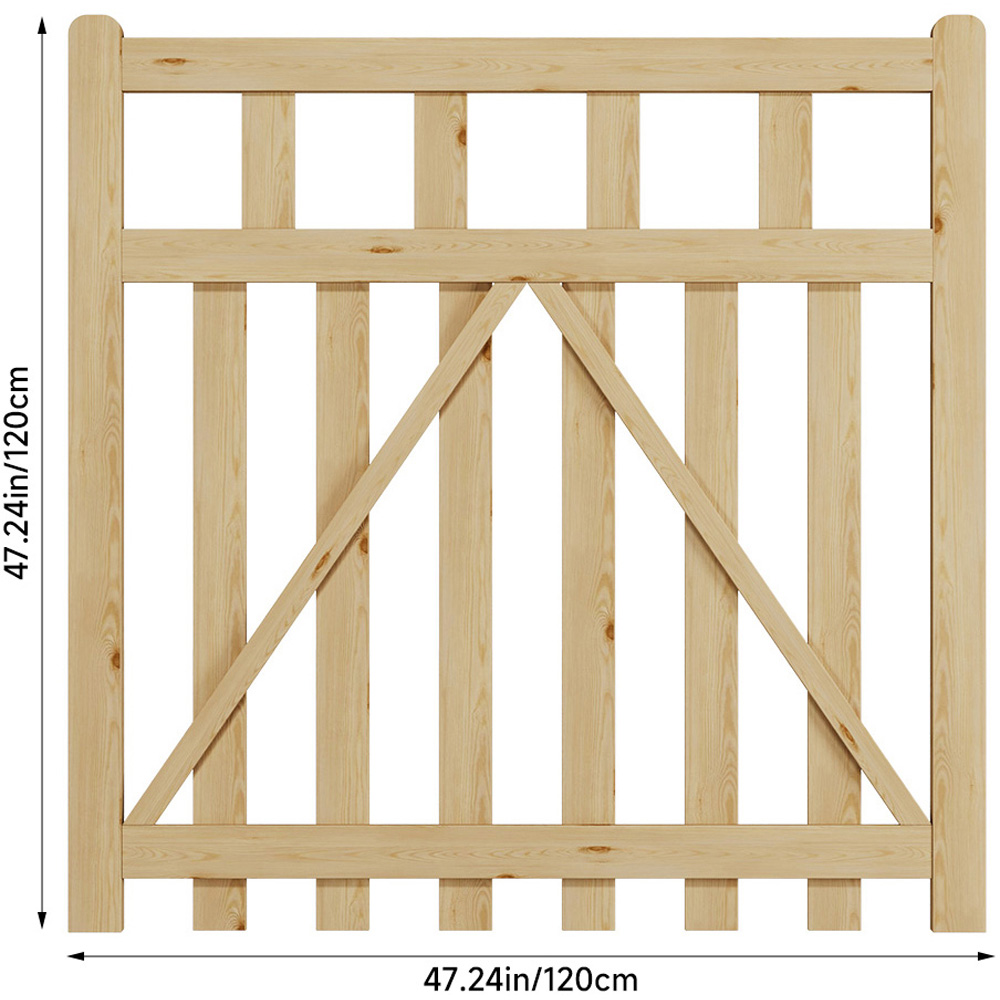 Outdoor Triangular Support Wooden Nature Garden Fence Door, 120 x 120 x 2.5cm Image 8