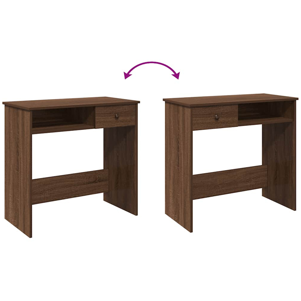 vidaXL Single Drawer Single Shelf Computer Desk Brown Image 8