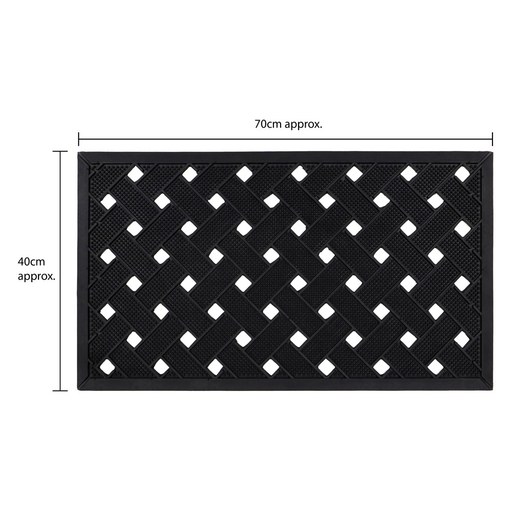 JVL Lattice Rubber Scraper Doormat 40 x 70cm Image 9