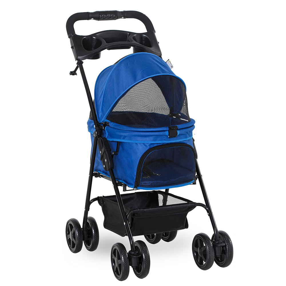 PawHut 4 Wheel Pet Stroller Blue Image 1