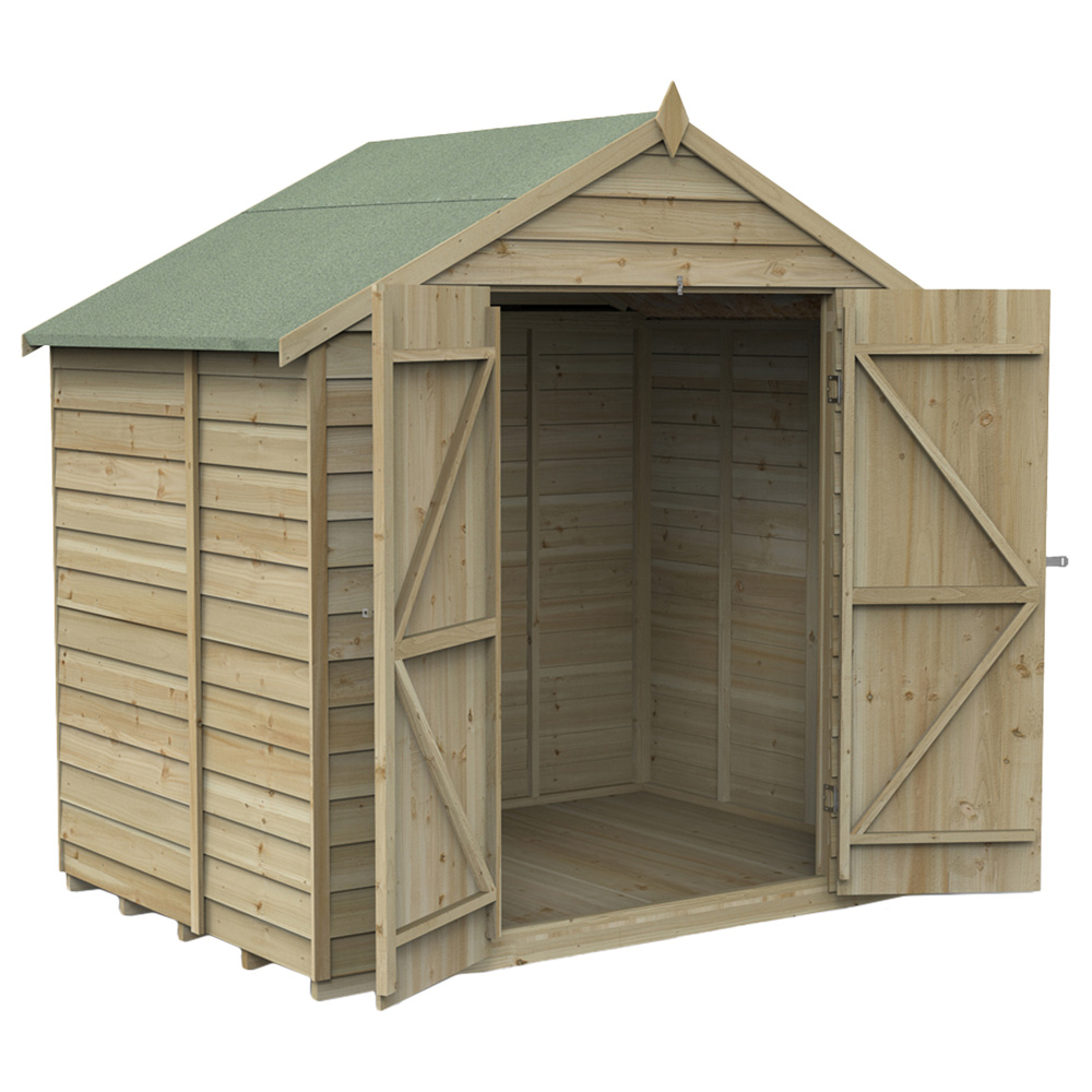 Forest Garden 7 x 5ft Double Door Pressure Treated Overlap Apex Shed Image 2