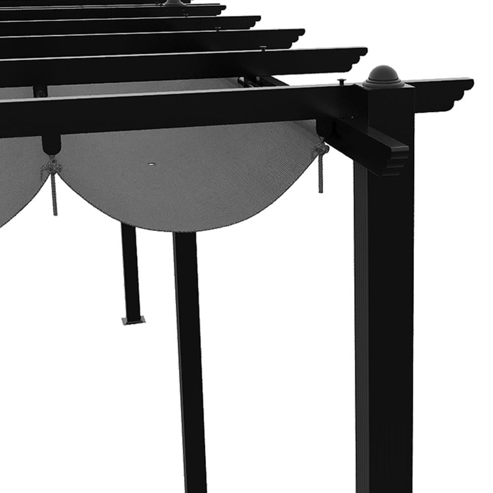 Living and Home 6 x 3m Light Grey Aluminium Pergola with Retractable Roof Image 6