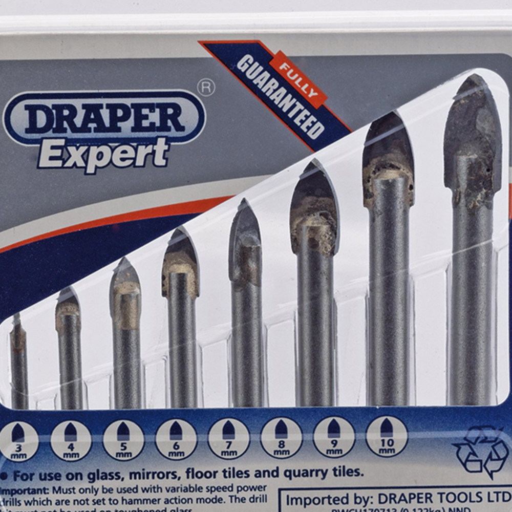 Draper 8 Piece Tile and Glass Drilling Set Image 2