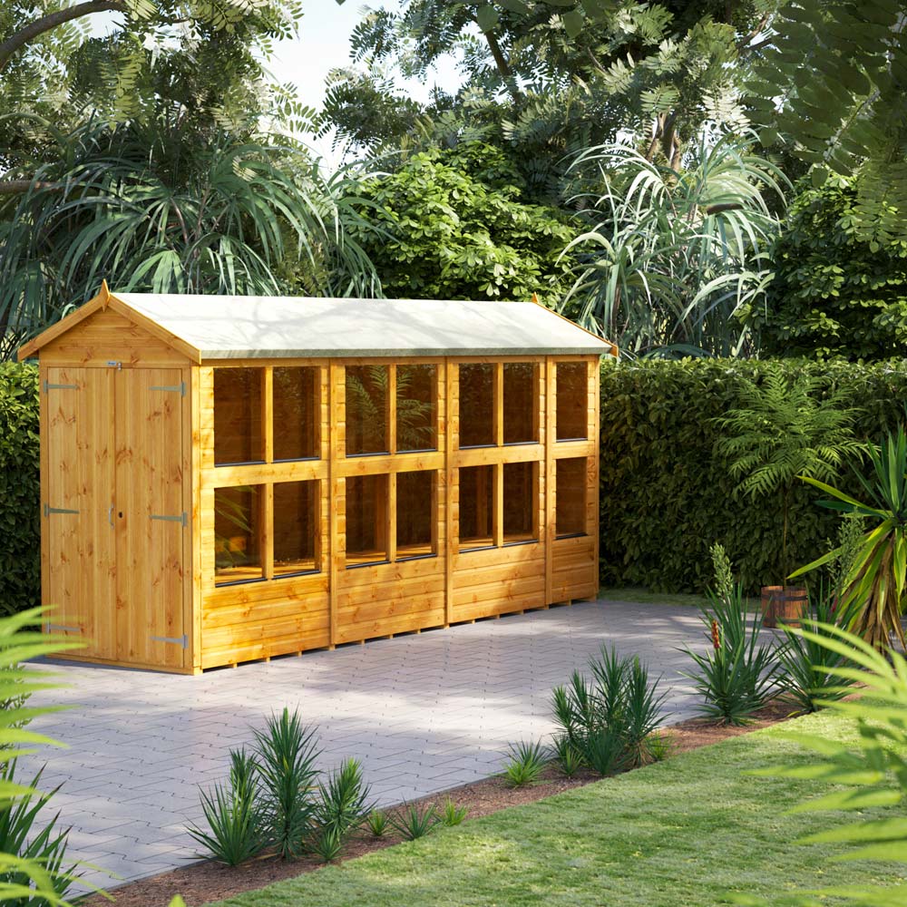 Power Sheds 14 x 4ft Double Door Apex Potting Shed Image 2