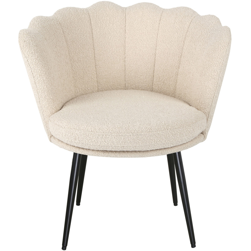 Flora Cream Boucle Accent Chair with Black Legs Image 3