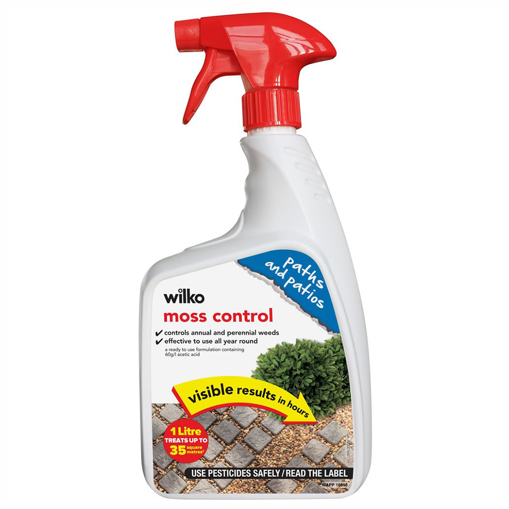 Wilko Ready-to-Use Path and Patio Total Moss Control 1L 35msq Image 1
