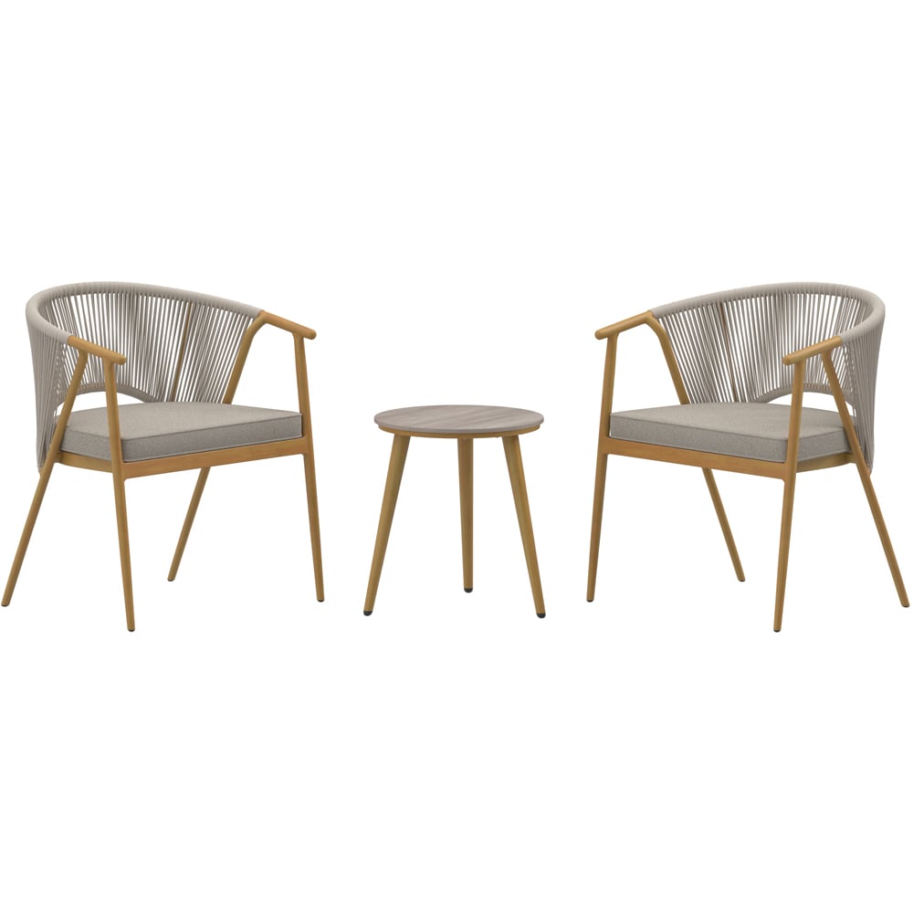 Charles Bentley Almada 2 Seater Rope Weave Bistro Set Image 2