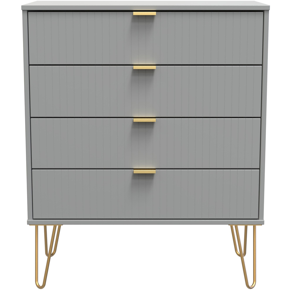 Crowndale 4 Drawer Dusk Grey Wide Chest of Drawers Ready Assembled Image 3