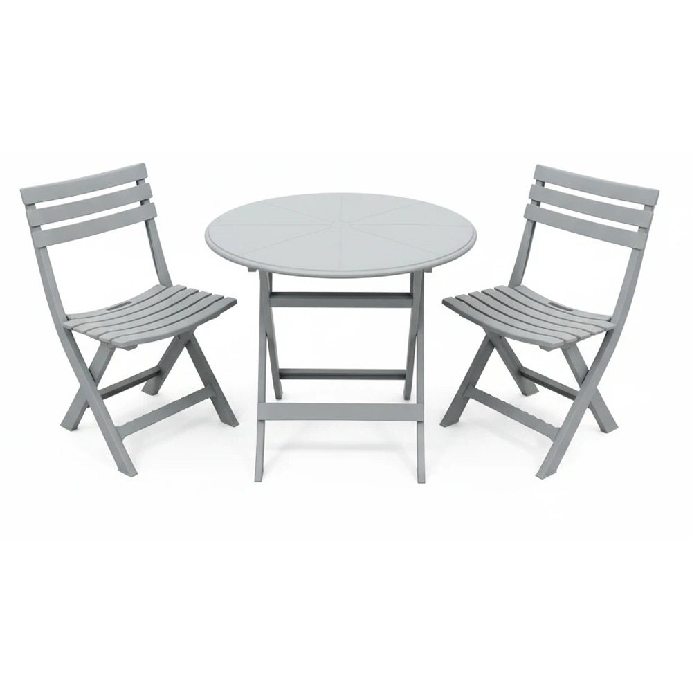 Alivio 2 Seater Grey Foldable Bistro Set Image 2