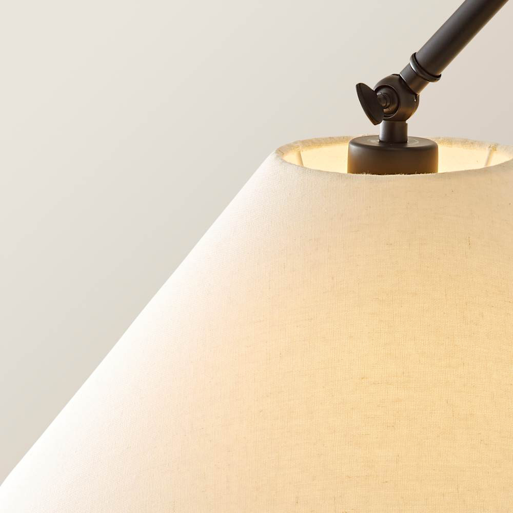 ValueLights Layla Black Adjustable Floor Lamp with Linen Shade and Bulb Image 4