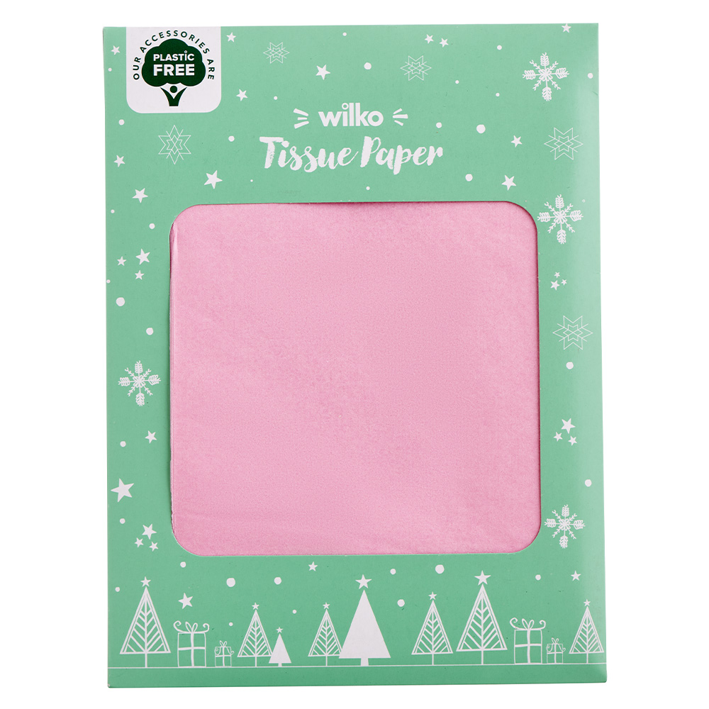 Wilko Festive Joy Pink Tissue Paper Image 1