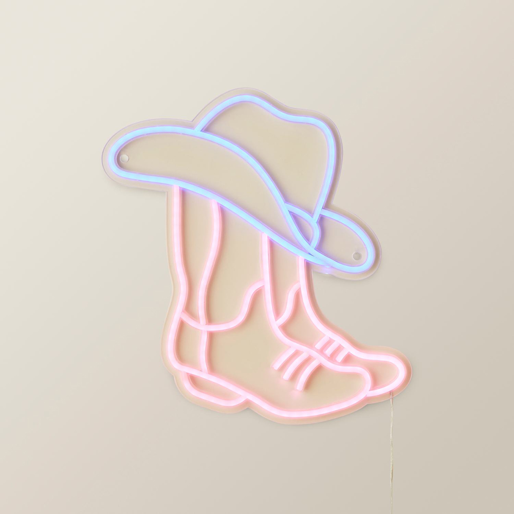ValueLights Electric Blue and Purple Cowboy Neon Wall Light Image 5