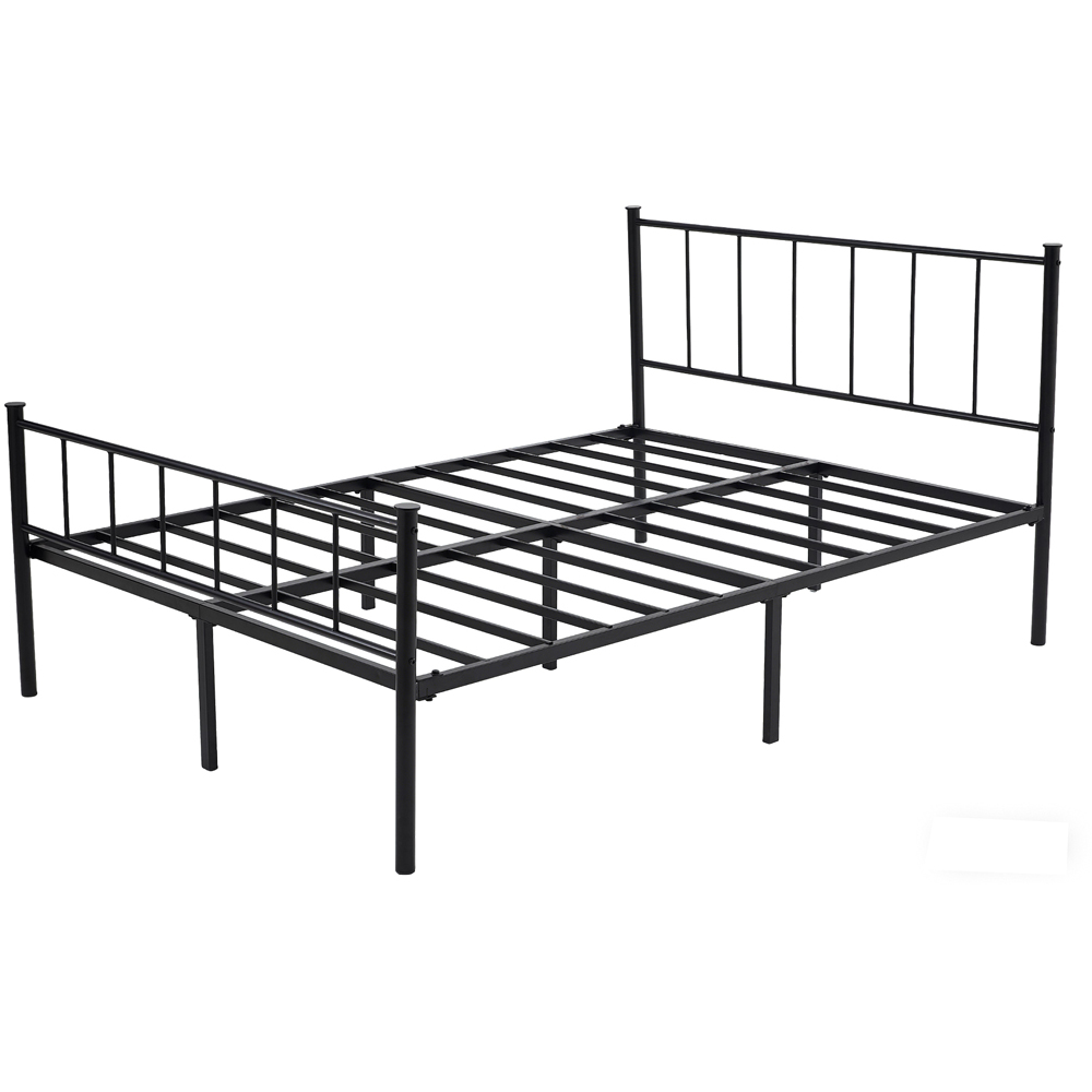 Brooklyn Finn Double Black Metal Bed Frame with Headboard and Footboard Image 2