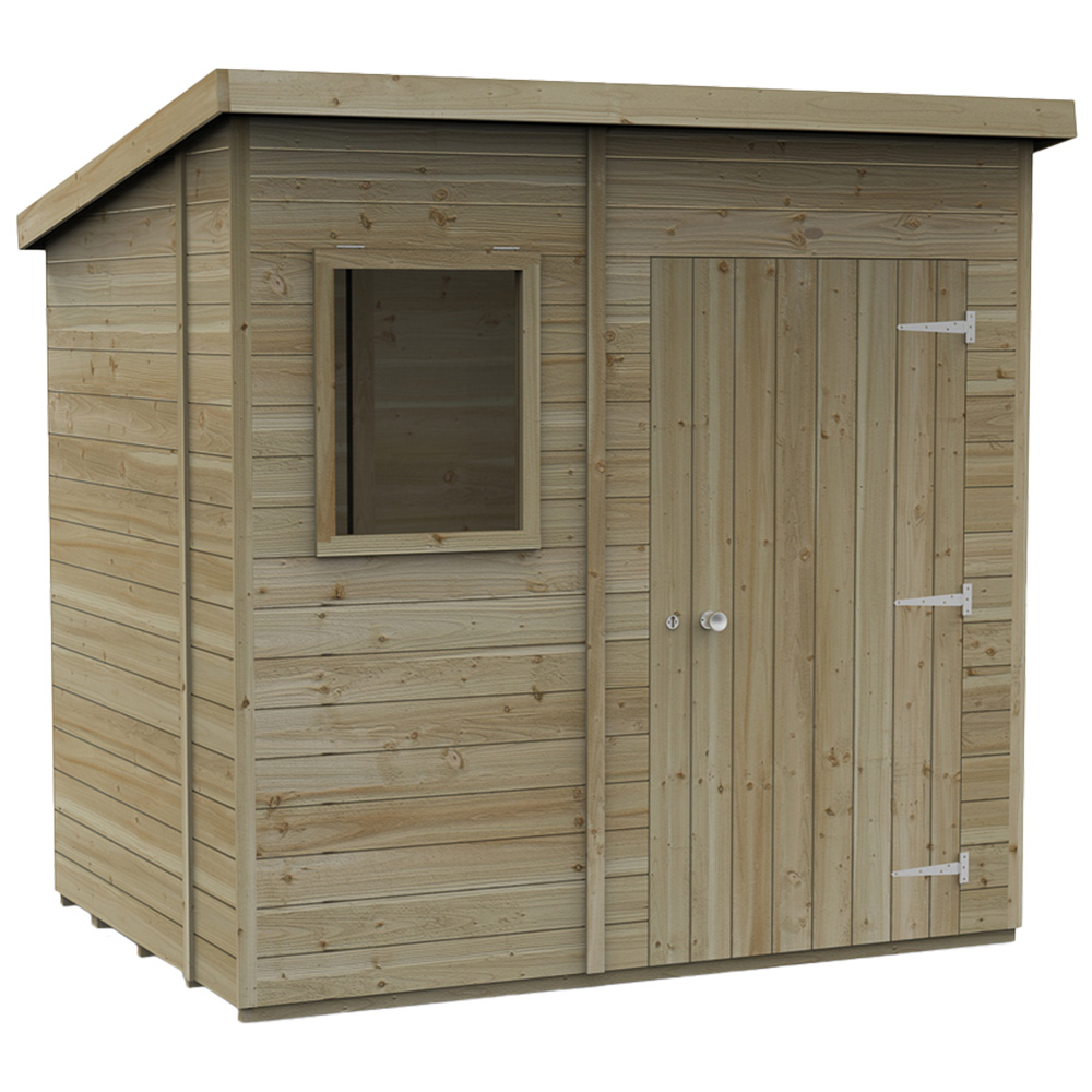 Forest Garden Timberdale 7 x 5ft Pressure Treated Pent Shed Image 1