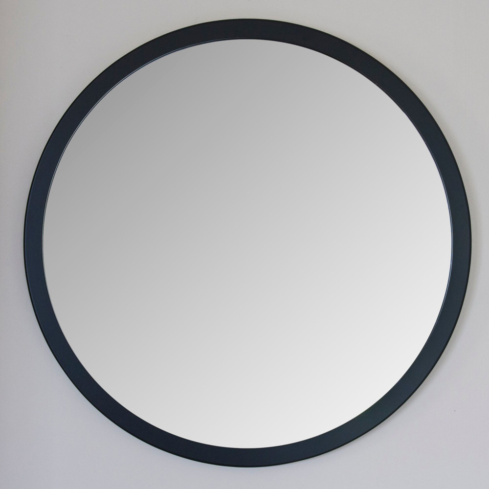 Yearn Black Classic Round Wall Mirror 102cm Image 2