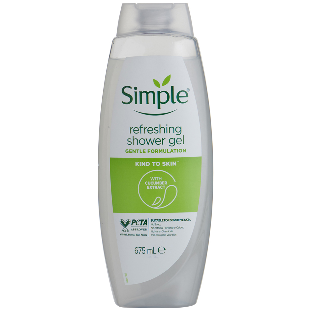 Simple Refreshing Shower Gel 675ml Wilko