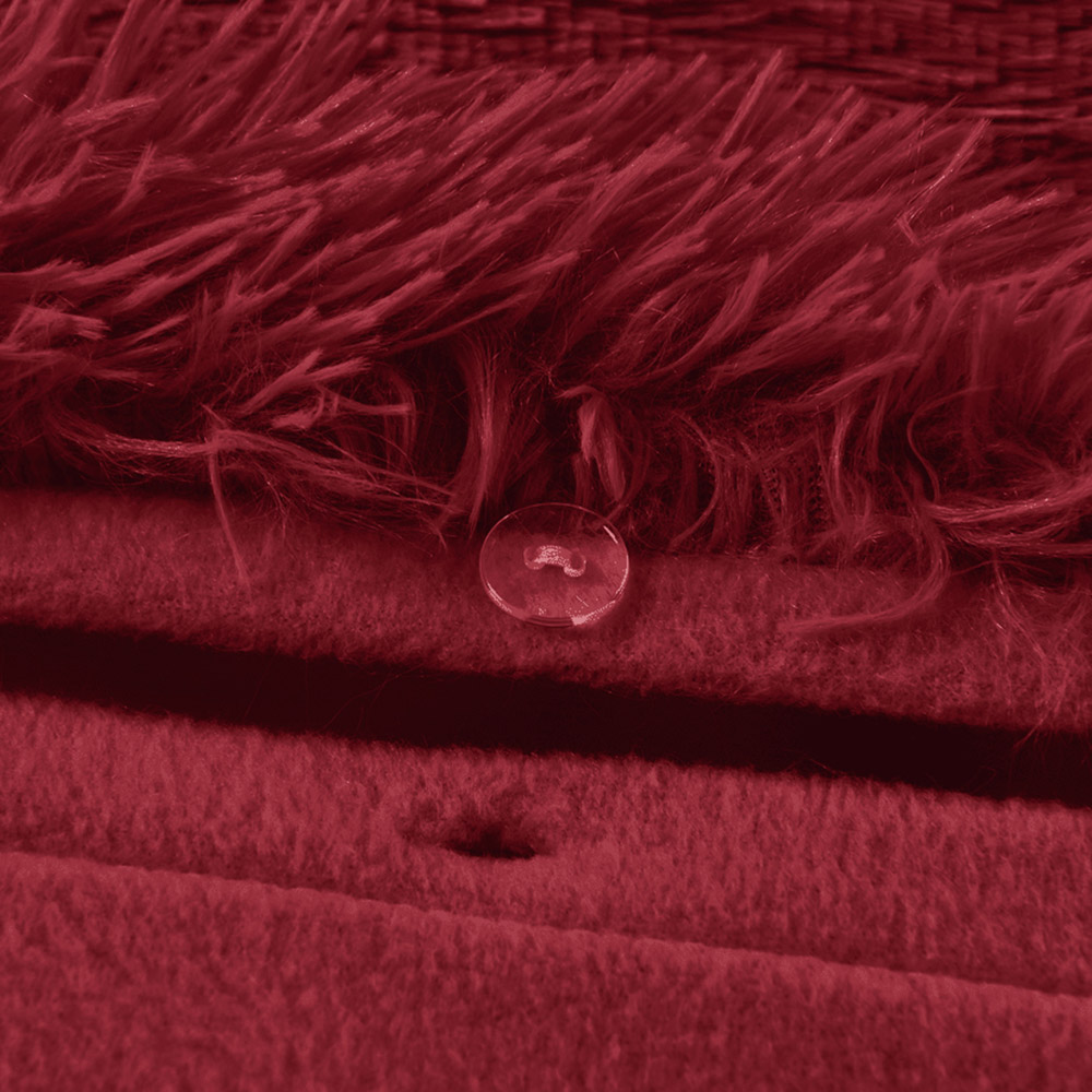 Velosso Alaska King Size Red Faux Fur Duvet Set Image 3