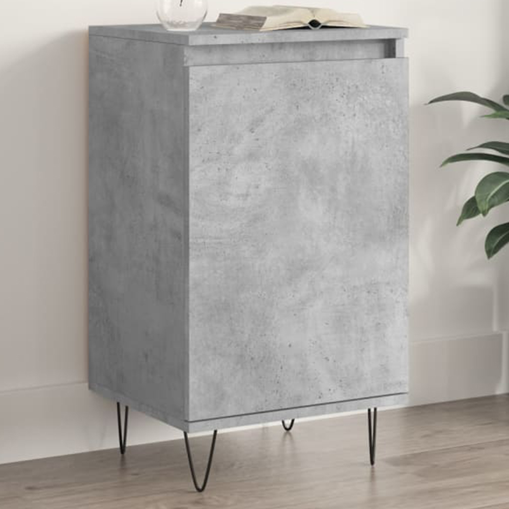 vidaXL Single Door Concrete Grey Sideboard Image 1