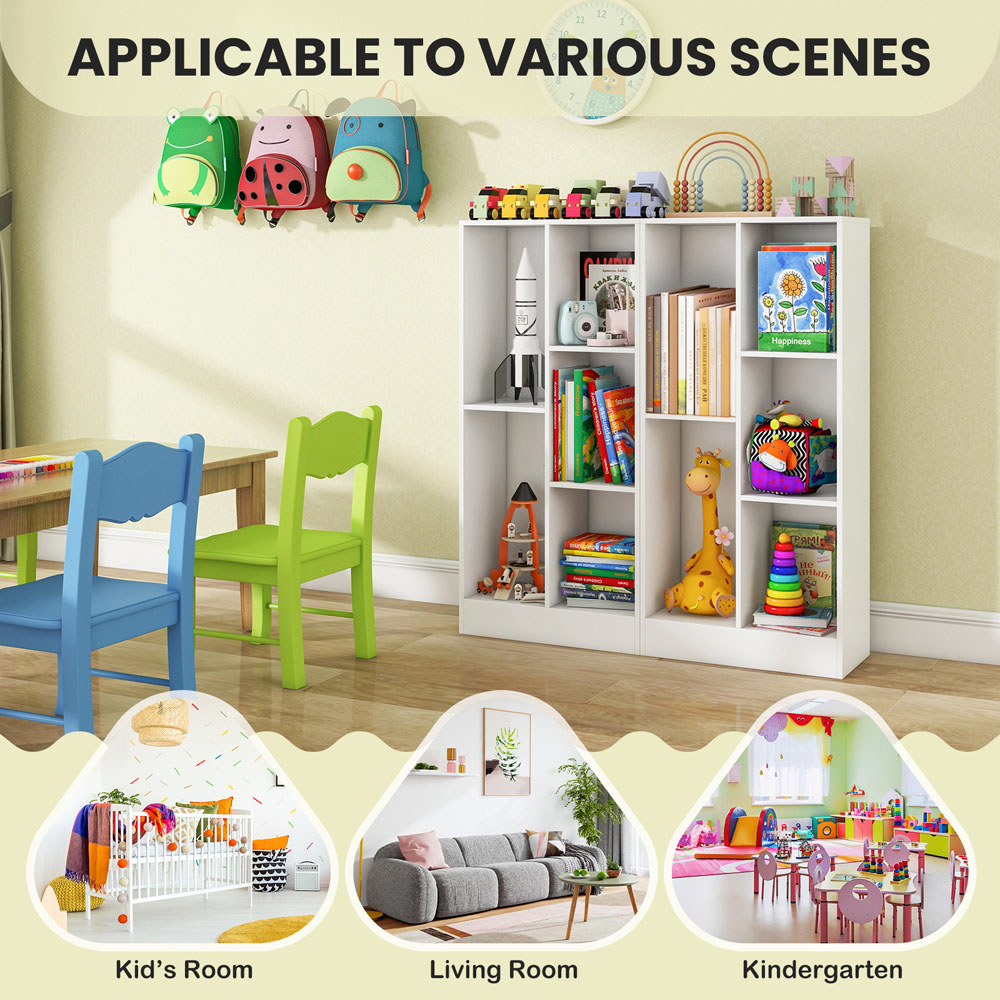 Costway 5 Cube Kids White Bookcase Image 8