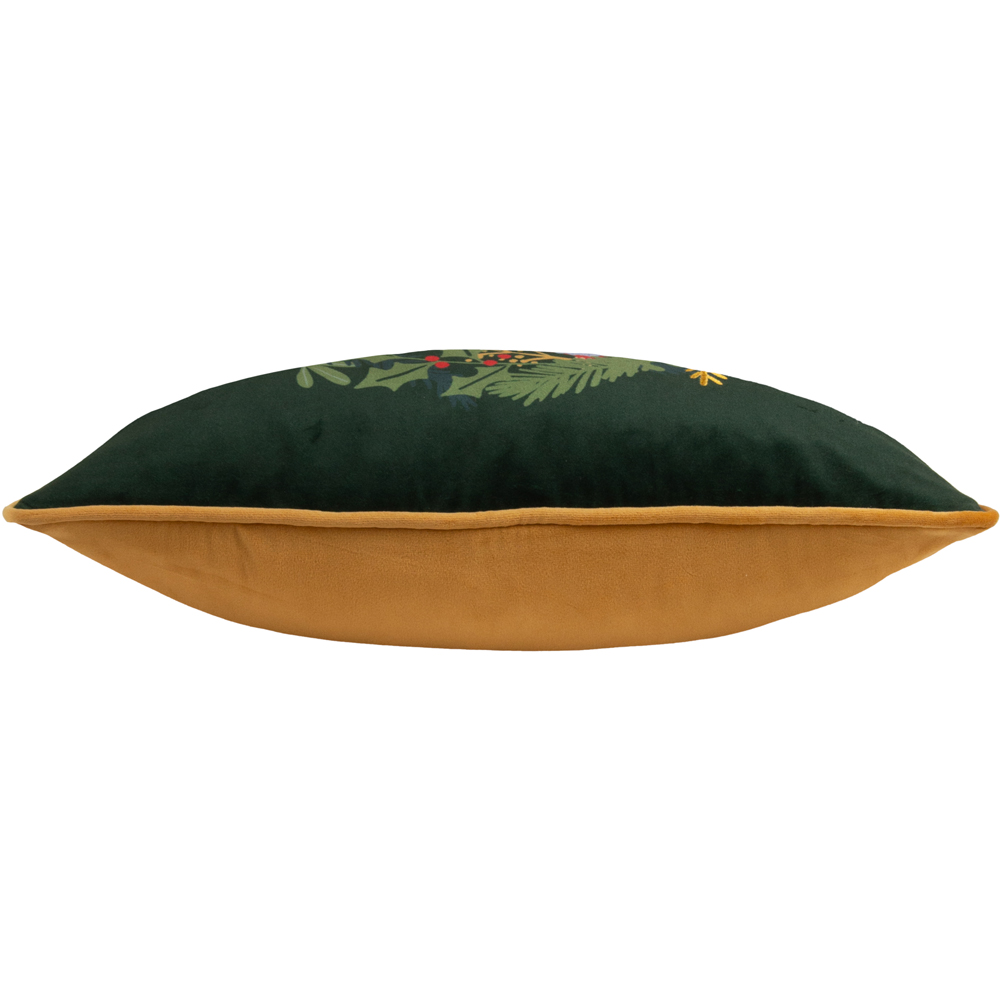 Furn Christmas Pine Green Deck The Halls Embroidered Reversible Cushion 43 x 43cm Image 3