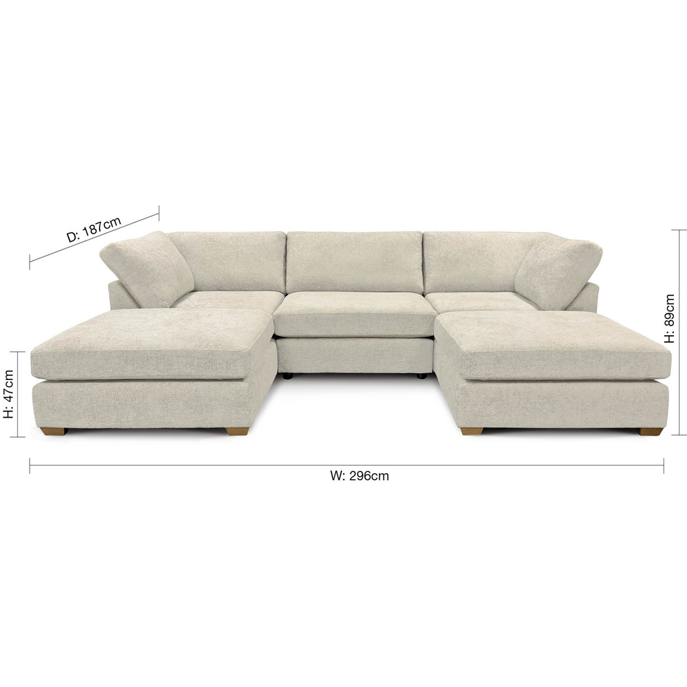 Carina Enzo 5 Seater Cream U-Shape Sofa Image 9