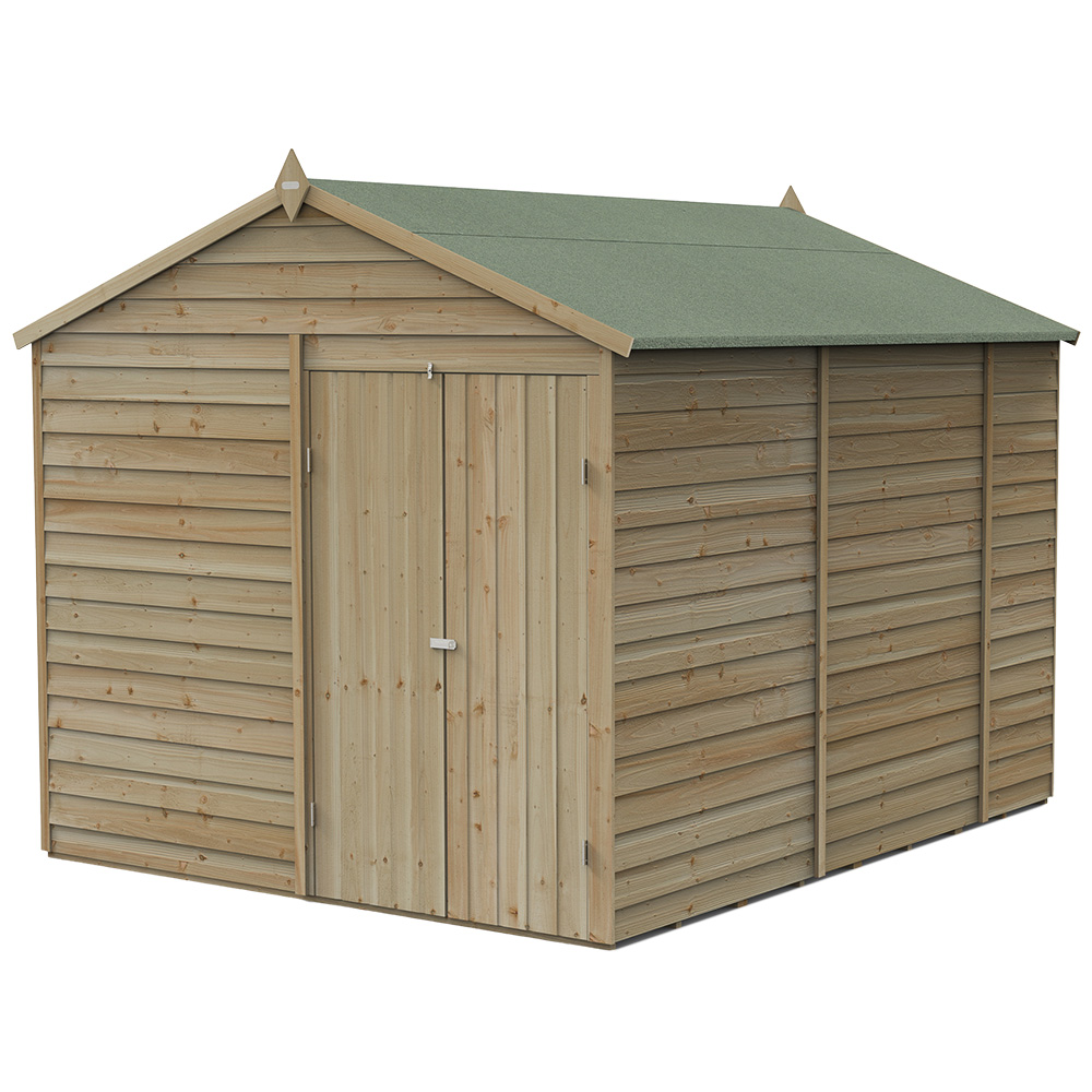 Forest Garden 4LIFE 8 x 10ft Double Door Apex Shed Image 1