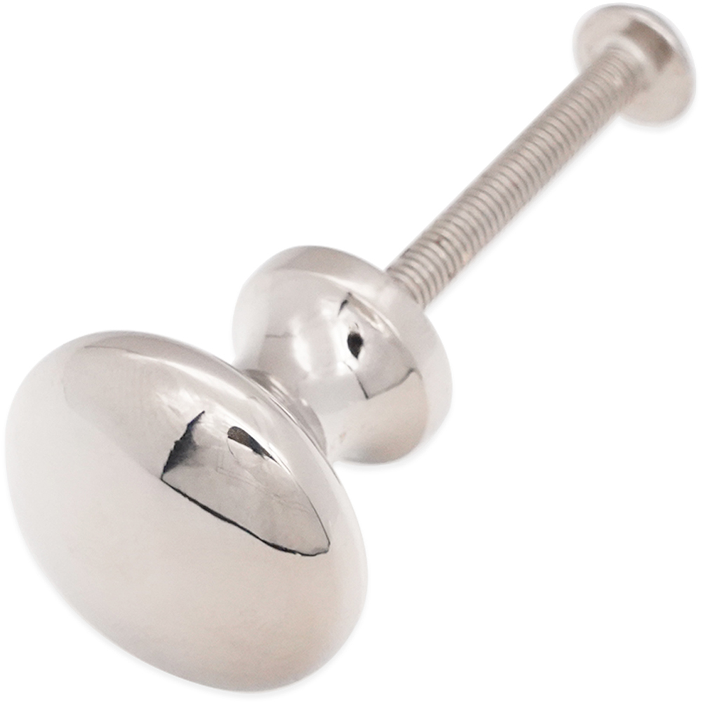 Spira Brass Mushroom Polished Nickel Small 25mm Cupboard Knob Image 3