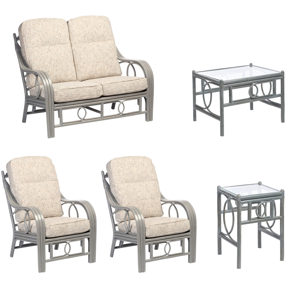 Desser Furniture Madrid 4 Seater Grey Farrow Sofa Set Image 2