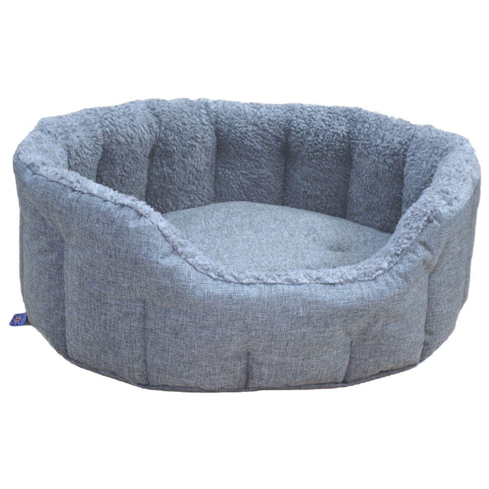 P&L Medium Charcoal Premium Bolster Dog Bed Image 1