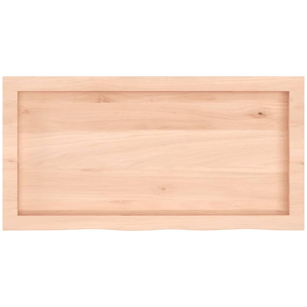 vidaXL 80cm Natural Untreated Solid Oak Wood Floating Wall Shelf Image 4