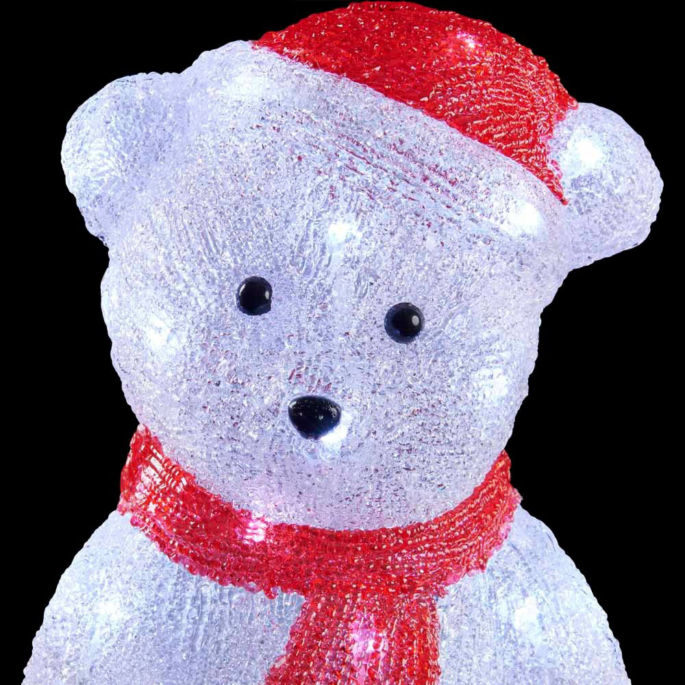 Wilko Acrylic Light Up Bear with Hat and Scarf Image 4