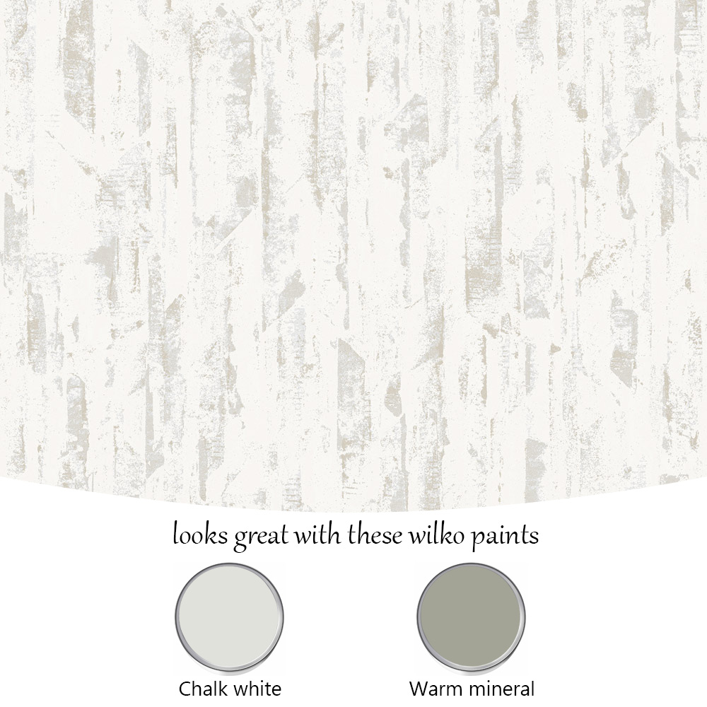 Grandeco Imperia White Taupe and Silver Textured Wallpaper Image 4
