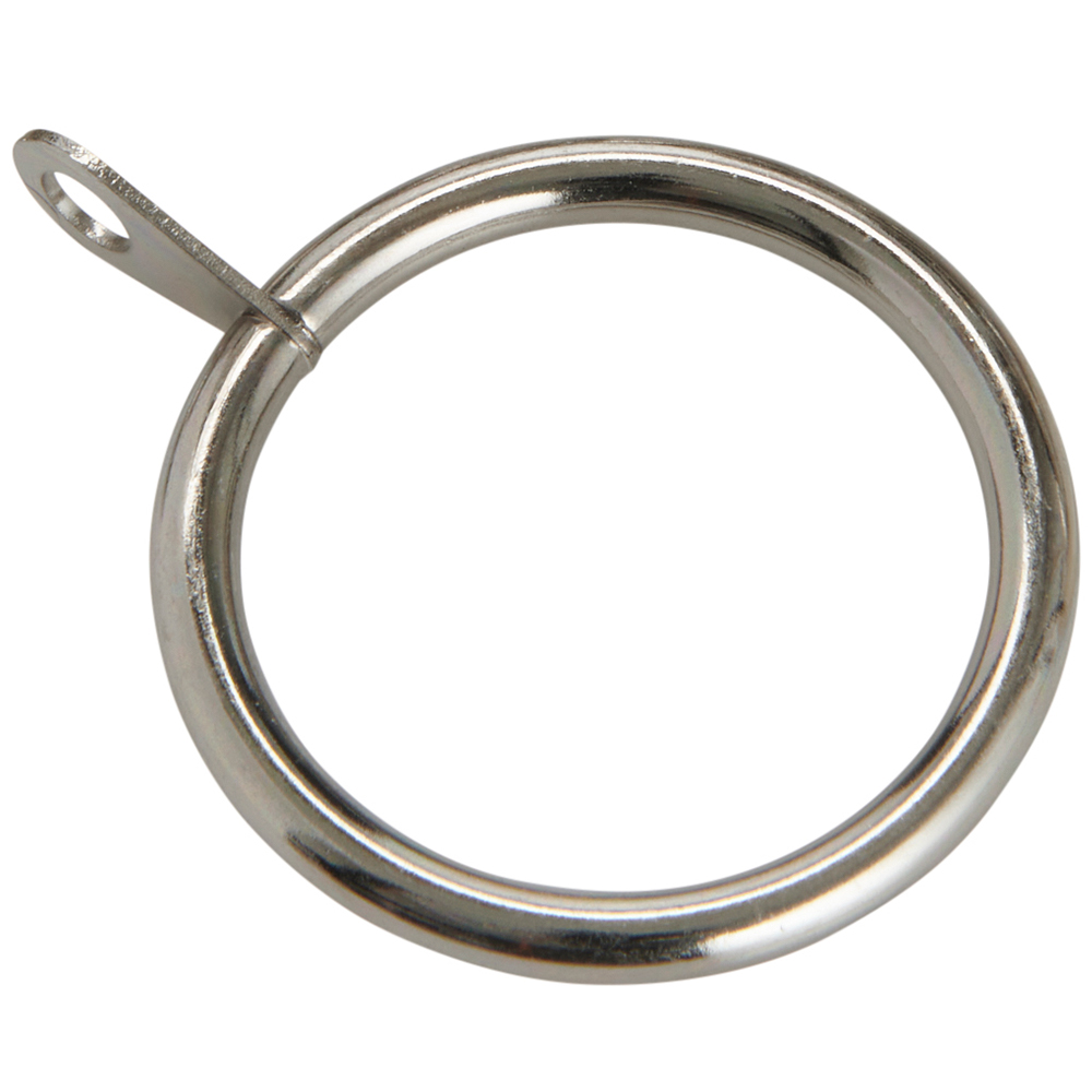 Wilko 1619mm Silver Plated Curtain Pole Rings 8 Pack Wilko