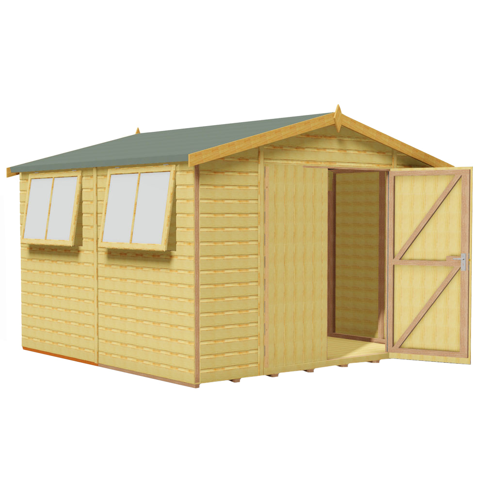 Shire 10 x 10ft Double Door Shiplap Workspace Apex Shed Image 1